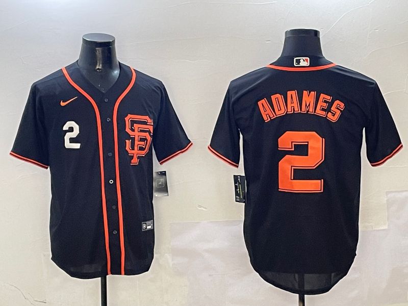 Men San Francisco Giants #2 Adames Black Game 2025 Nike MLB Jersey style 4->san francisco giants->MLB Jersey